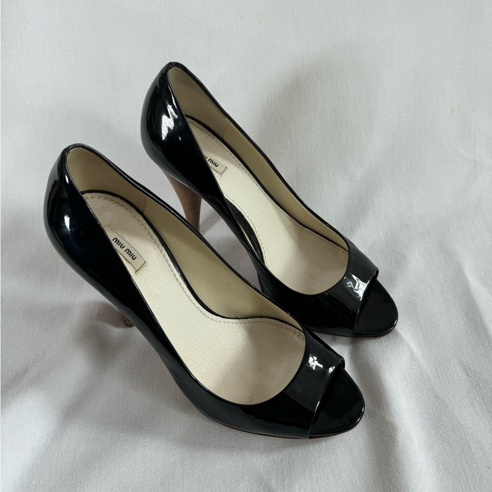Patent Black Miu Miu pumps 36